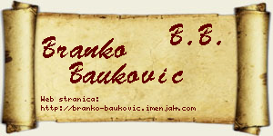 Branko Bauković vizit kartica